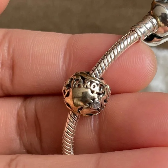 Authentic Pandora Bracelet with 3 Charms Limited Edition - Picture 13 of 16